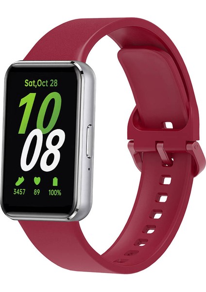Galaxy Fit 3 Silikon Kordon KRD-110 Strap Kayış-Kırmızı