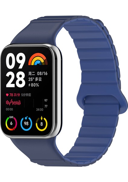 Xiaomi Mi Band 8 Pro Silikon Kordon KRD-105 Strap Kayış-Lacivert modelleri