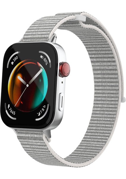 Huawei Watch Fit 3 Krd-03 Hasır Kordon-Beyaz