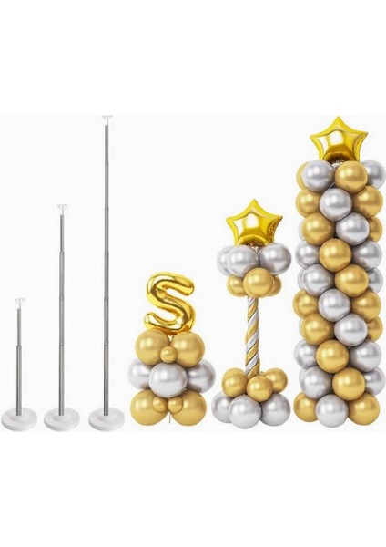 Balon Sdandı Pleksi Metal Çubuk Balon Kulesi 210 Cm