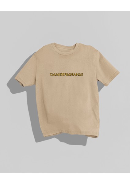 Game Of Bananas Tasarımı Sırt Baskılı Yüksek Kalite Kompakt Oversize T-Shirt