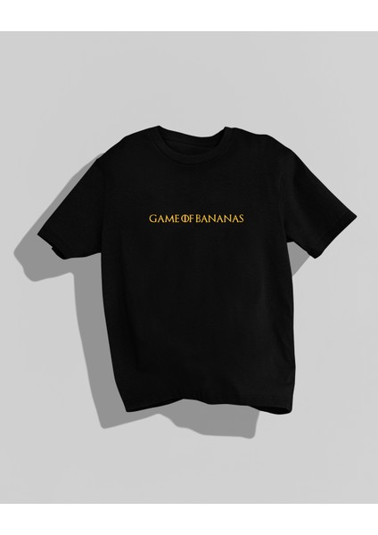 Game Of Bananas Tasarımı Sırt Baskılı Yüksek Kalite Kompakt Oversize T-Shirt