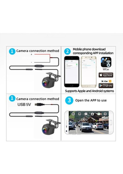 Tekno Trust Universal Ticari Araç ve Karavan Için Kablosuz Geri Park Kamerası. (Wifi Araç Kamerası) 1 Yıl 1