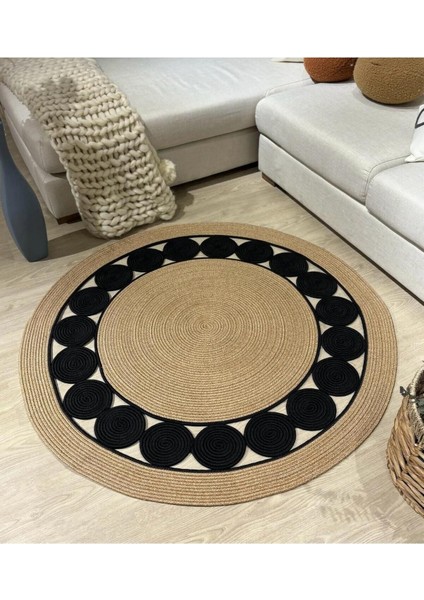 Jüt Çift Taraflı Yuvarlak Halı fiyatları