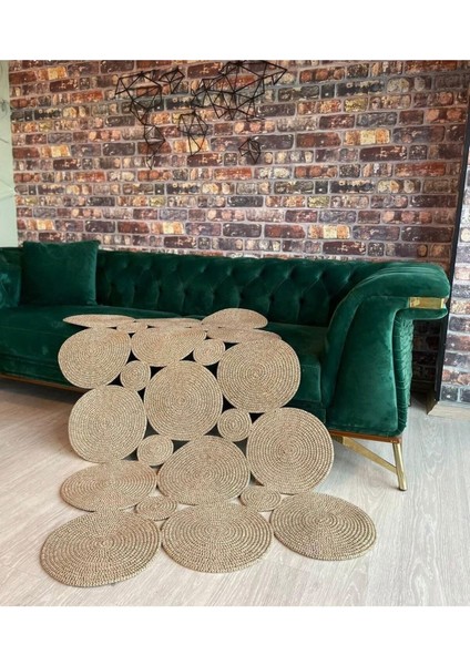 Jüt Çift Taraflı Oval Halı