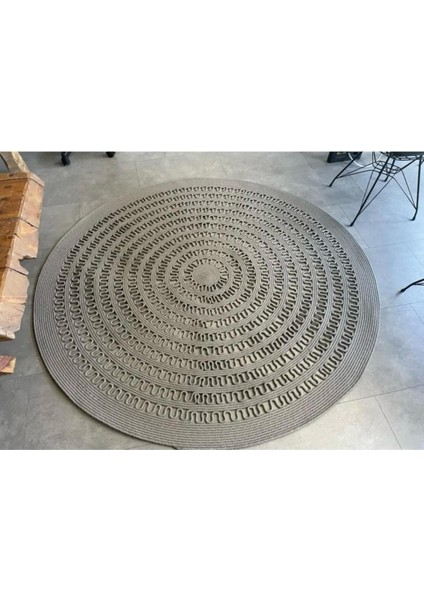 Jüt Çift Taraflı Yuvarlak Halı