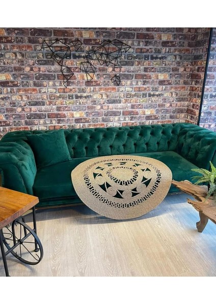 Jüt Çift Taraflı Yuvarlak Halı fiyatları