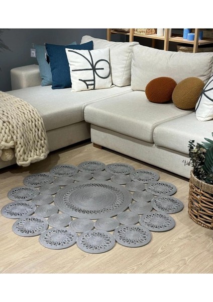 Jüt Çift Taraflı Yuvarlak Halı fiyatları