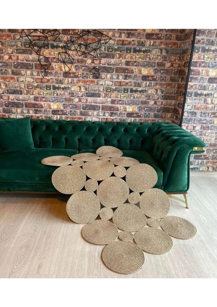 Jüt Hasır El Örgüsü Halı Kilim Yıkanabilir Çift Taraflı Oval fırsatları