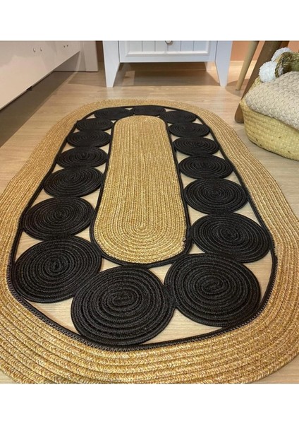 Jüt Çift Taraflı Oval Halı modelleri