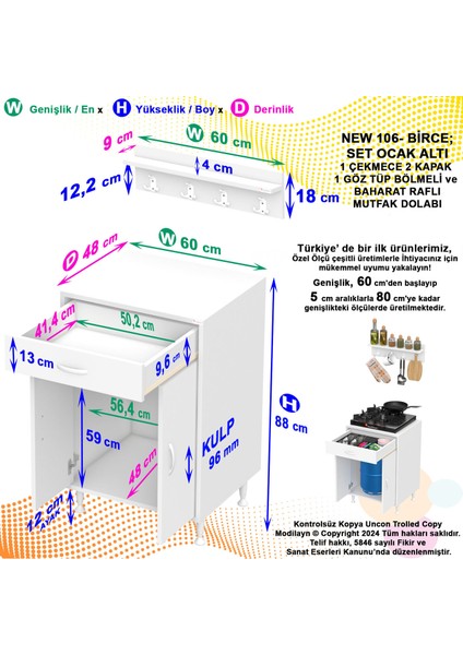 Set Altı Dolap Mutfak Dolabı Çekmeceli Dolap 2 Kapaklı Cok Amaclı Dolap indirimleri