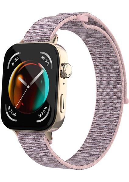 Huawei Watch Fit 3 Krd-03 Hasır Kordon-Pink Sand