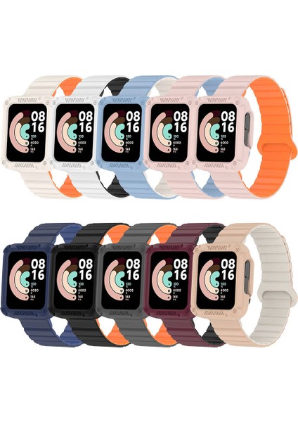 Xiaomi Redmi Watch 2 Silikon Kordon KRD-105 Strap Kayış-Beyaz-Siyah fiyatları