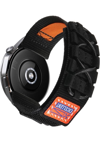 Galaxy Watch 46MM KRD-112 22MM Orbital Örgülü Halat Tasarımlı Naylon Kumaş Hasır Kordon-Turuncu fiyatları