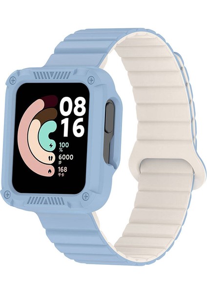 Xiaomi Redmi Watch 2 Silikon Kordon KRD-105 Strap Kayış-Mavi-Starlight