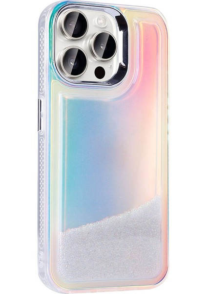 iPhone 15 Pro Max Kılıf Airbagli Renkli Arka Yüzey Boncuk Tasarımlı Zore Kumul Kapak-Mor