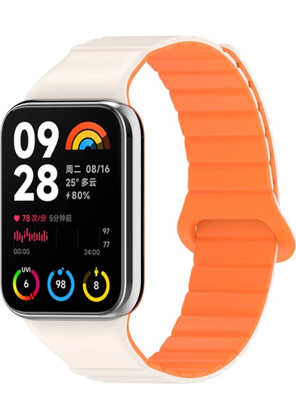 Xiaomi Mi Band 8 Pro Silikon Kordon KRD-105 Strap Kayış-Pembe-Turuncu fiyatları