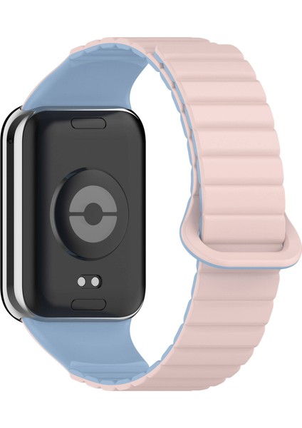 Xiaomi Mi Band 8 Pro Silikon Kordon KRD-105 Strap Kayış-Pembe-Mavi