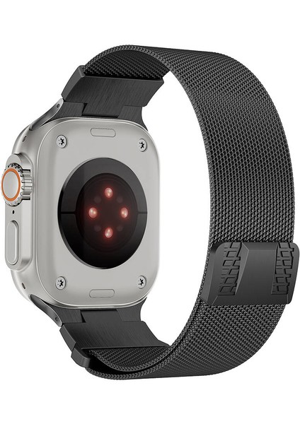 Apple Watch Uyumlu Ultra 49MM KRD-107 Metal Hasır Kordon-Siyah fiyatları
