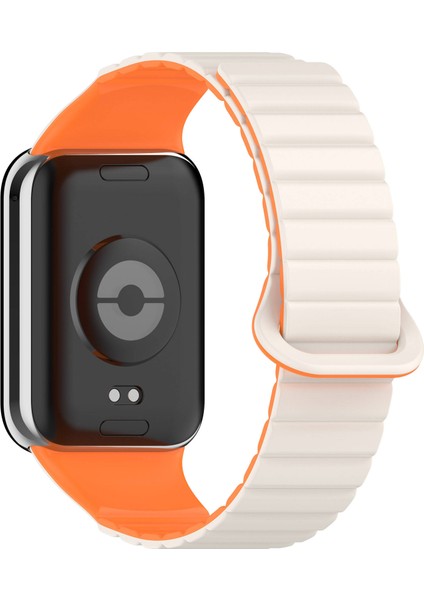 Xiaomi Mi Band 8 Pro Silikon Kordon KRD-105 Strap Kayış-Starlight-Turuncu