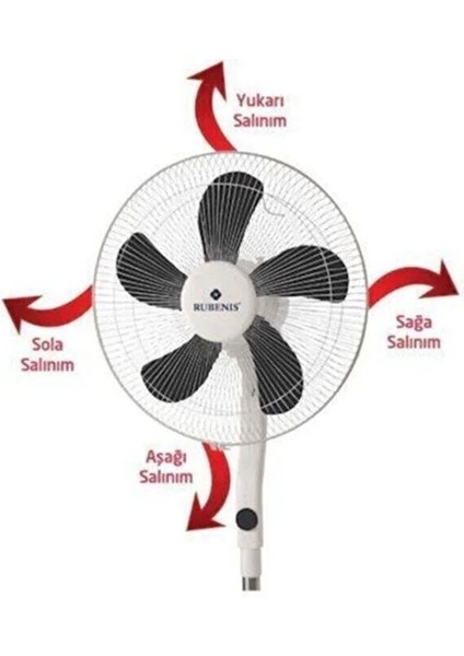 Ayaklı RBA-SR31 Ayaklı Sarhoş Vantilatör Ithalatçı Garantili Siyah 2 Yıl Soğutucu