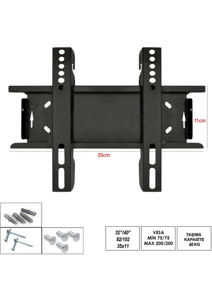 3511 LCD Askı Aparatı Sabit 32-40 Inç 82-102CM