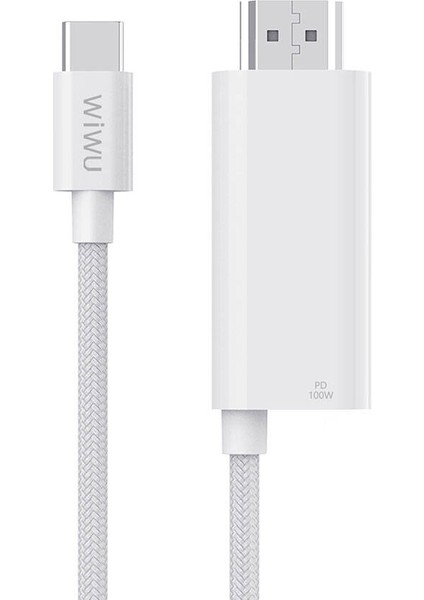 Type-C To HDMI (4K@60Hz) Kablo Wiwu WI-PS001 Pd Şarj ve Projeksiyon Kablosu 1.8m