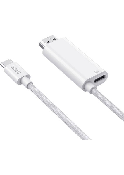 Type-C To HDMI (4K@60Hz) Kablo Wiwu WI-PS001 Pd Şarj ve Projeksiyon Kablosu 1.8m