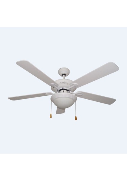 Beyaz 5 Mdf Kanat 132 cm Lambalı Tavan Vantilatörü Beyaz 130-140 cm 5 Zincirli Mdf 2 Yıl
