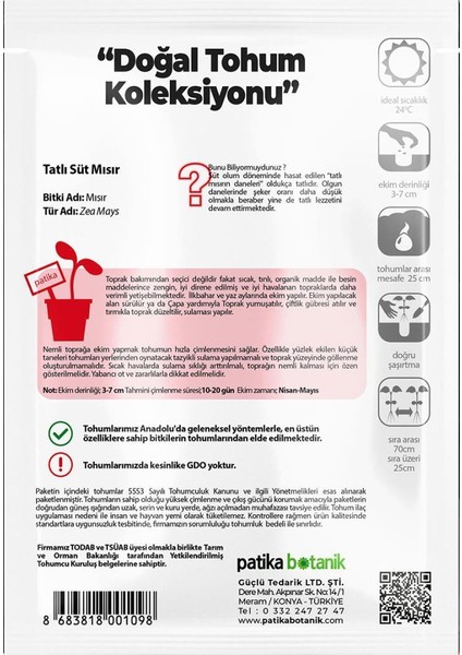 40 Adet Yerli Ata Tatlı Mısır Tohumu (Haşlamalık, Közlemelik) modelleri