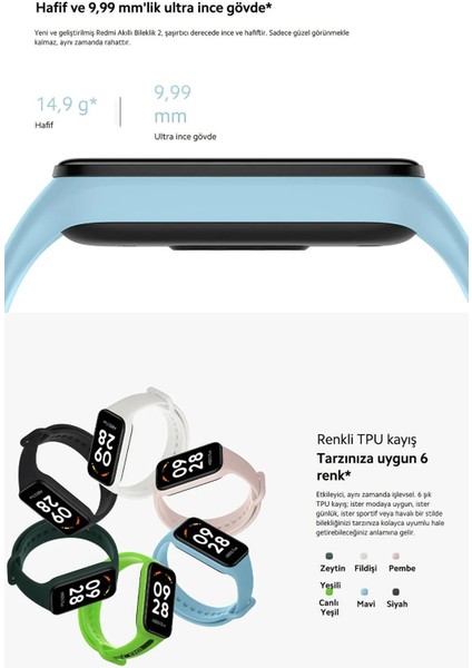 200-300 Mah Redmi Smart Band 2 Nabız Ölçer Su Geçirmez Android Ios Iphone Uyumlu Akıllı Bileklik Sa modelleri