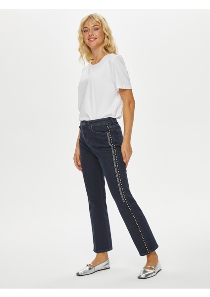Yanı Şerit Detaylı Slım Fıt Jean Pantolon 69356
