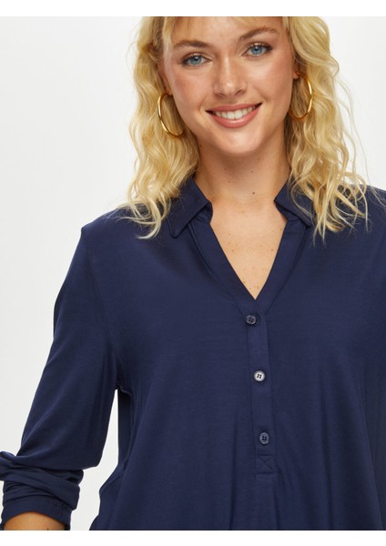 Kaçık Yaka Uzun Kollu T-Shirt 00015-1 modelleri