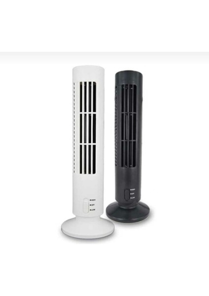 Ithalatçı Garantili Kule Tipi Masaüstü Mini USB Vantilatör Kademeli Klima Serinliği Siyah 2 Yıl Soğ