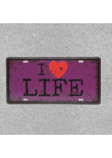 Koleksiyon I Love Life Metal Plaka 15X30CM