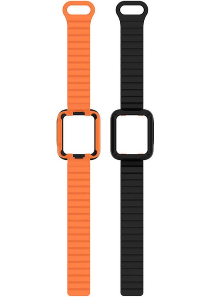 Xiaomi Redmi Watch 1 Silikon Kordon KRD-105 Strap Kayış-Starlight-Turuncu fırsatları
