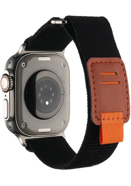 Apple Watch Uyumlu Ultra 49MM Hasır Kordon KRD-106 Strap Kayış-Siyah