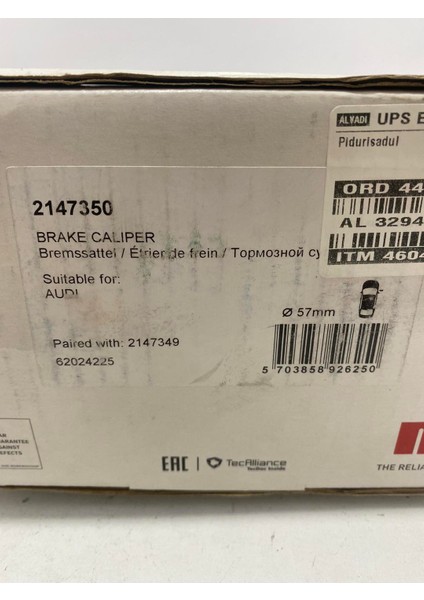 2147350 Audi Sağ Ön Fren Kaliperi modelleri