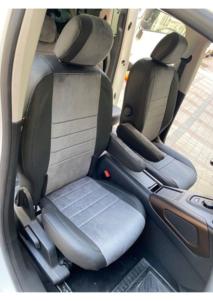 Peugeot -2019-2023 Uyumlu Arası-Arka Koltuklar 3 Tane Tek Tek-Deri Karışımı