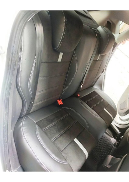 Ford Fiesta 2010 2017 Arası Uyumlu Arka Sırt 2+1 Siyah Taytüyü Siyah Deri Karışımı Beyaz Detay fiyatları