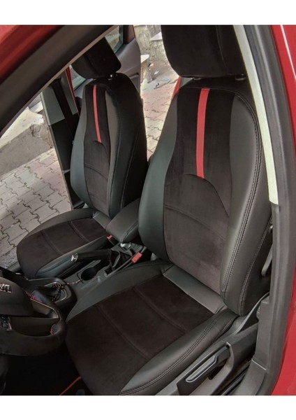 Seat Leon 2013 2020 Arası Uyumlu Arka Sırt 2+1 Siyah Taytüyü Siyah Deri Karışımı Kırmızı Detay fiyatları