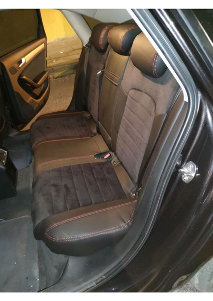 Audi A4 2009 2016 Arası Arka Sırt 2 1 Arka Sırt Kolcaklı Model Siyah Taytüyü Siyah Deri Karışımı modelleri