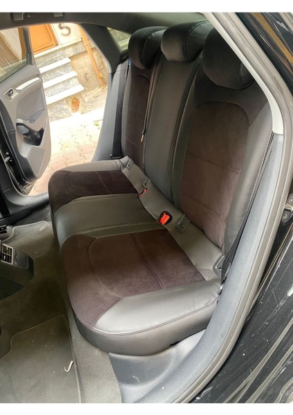 Audi A3 2013 2020 Arası Uyumlu Arka Sırt 2+1 Siyah Taytüyü Siyah Deri Karışımı Gri Ip