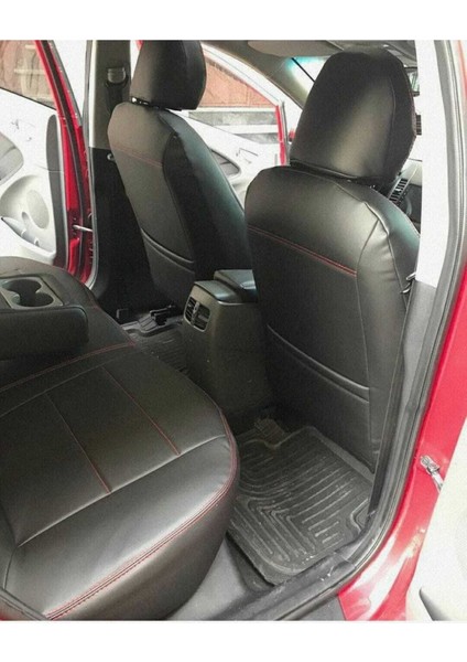 Kia Cerato 2016 2019 Arası Arka Sırt 2 1 Arka Sırt Kolcaklı Model Komple Siyah Deri Kırmızı Şerit modelleri