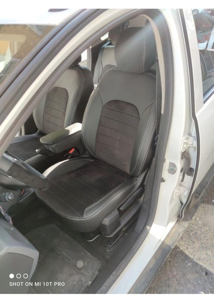 Dacia Duster 2018 2021 Arası Uyumlu Arka Sırt 2+1 Siyah Taytüyü Siyah Deri Karışımı Siyah Ip