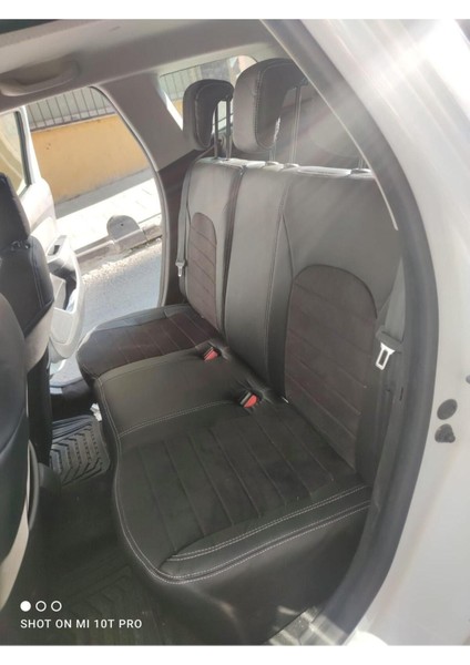 Dacia Duster 2018 2021 Arası Uyumlu Arka Sırt 2+1 Siyah Taytüyü Siyah Deri Karışımı Siyah Ip modelleri