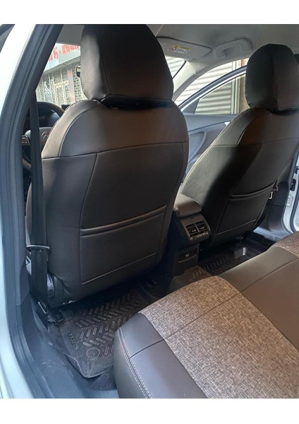 Citroen C4 2022 Uyumlu Arka Sırt 2+1 Model Gri Keten Siyah Deri Karışımı Gri Ip fiyatları