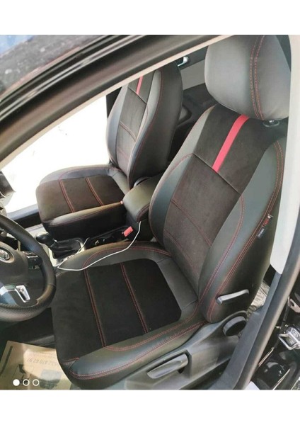 Volkswagen Tiguan 2008 2015 Arası Siyah Taytüyü Siyah Deri Karışımı Kırmızı Ip Kırmızı Şerit indirimleri