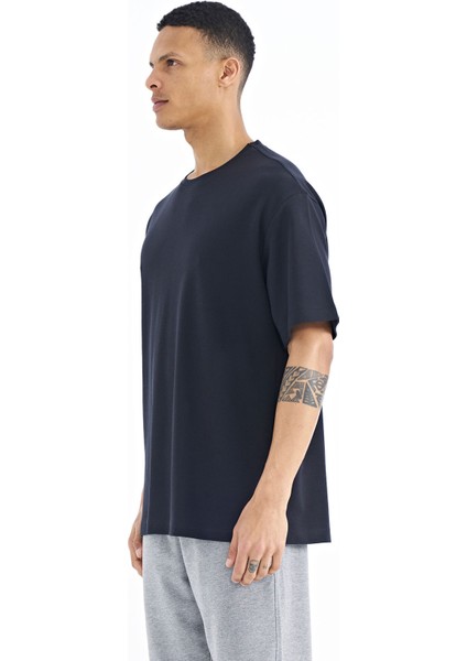 Erkek Lacivert 0 Yaka Interlok T-Shirt 88193 modelleri