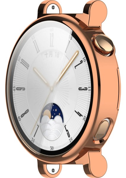 Huawei Watch Gt4 41MM ile Uyumlu Ekran Koruyucu Cam ve Kasa Koruyucu Kılıf Sert Pc